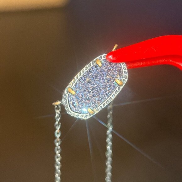 Kendra Scott Black with Blue Druzy Necklace - Picture 5 of 7